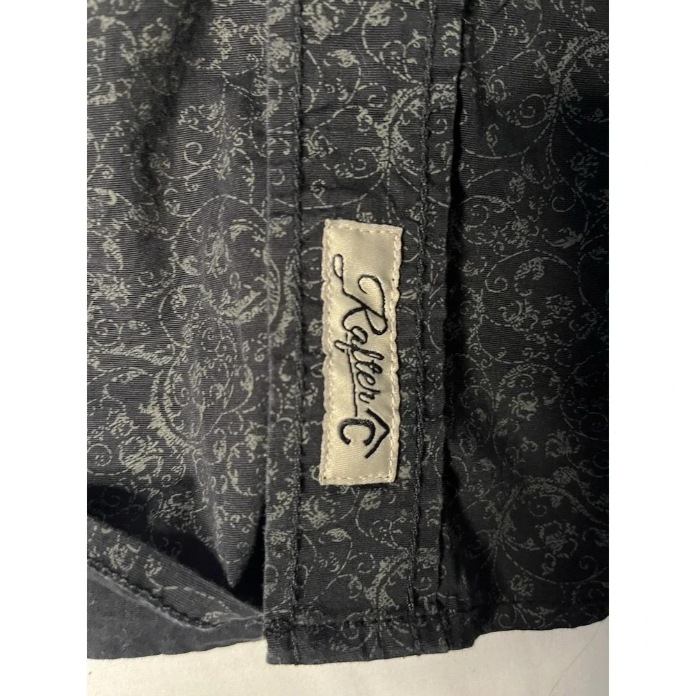 Rafter C Cowboy Collection Pearl Snap Shirt Men's Large Paisley Western Long Slv - Picture 7 of 9